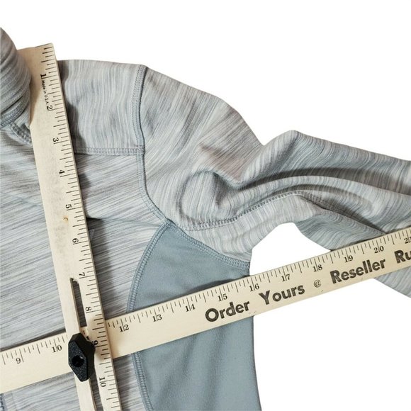 Koppen Womens XS Gray Spacedye Athletic Full Zip Running Jacket  Hand Holes - Picture 11 of 12